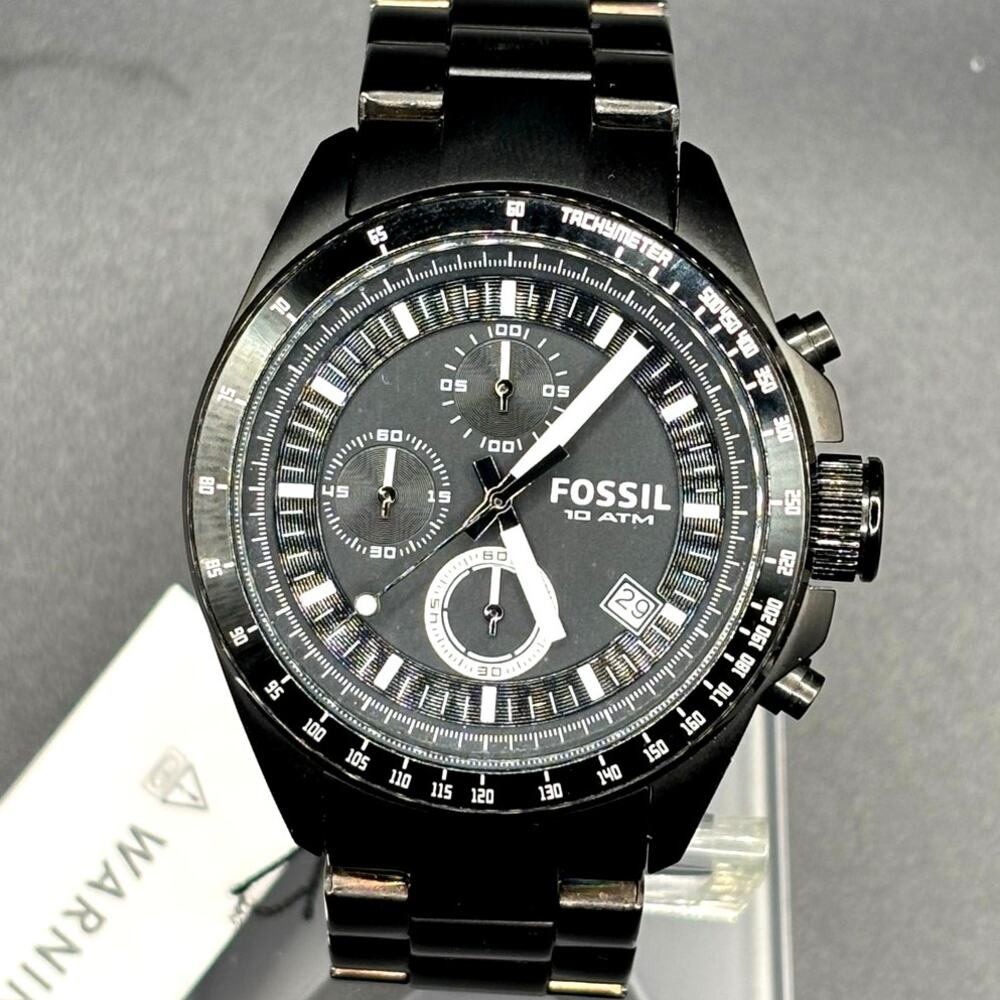 Fossil Decker CH2601 Black IP Stainless Steel Chronograph Men’s Watch NIB